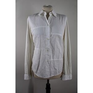 Rivamonti M/L Cream Cotton Blend Button Down Long Sleeve Top Shirt Italy